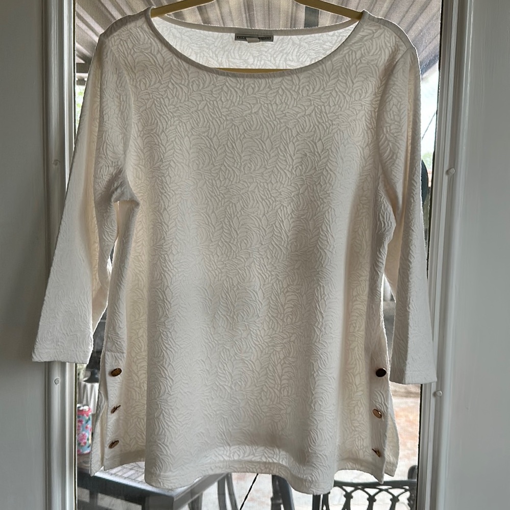 Dana Buchman Ivory Textured Blouse